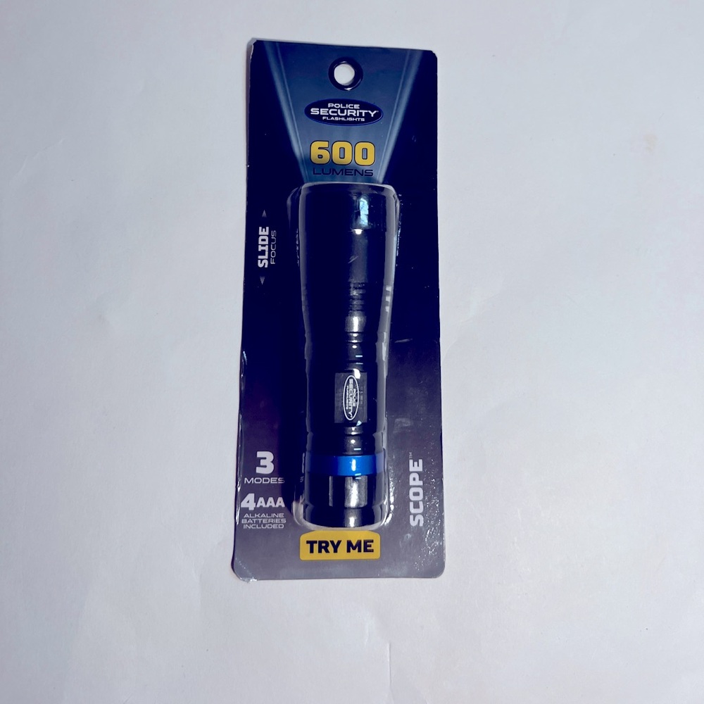 Handheld Police Security 5" Flashlight Scope 600 Lumens Slide Focus #98699